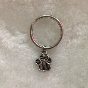 Silver Paw Print Keychain
